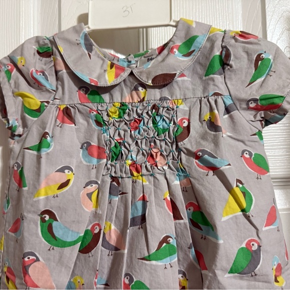 Baby Boden Smocked Bird Dress & Ruffle Butt Diaper Cover - Picture 3 of 8